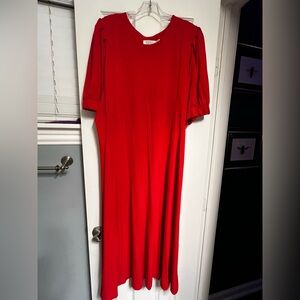 Elegant Red Midi Dress